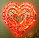 Crăciun inimă de plastic, cadru lumina bec Craciun ieftine inimă de plastic, cadru lumina bec