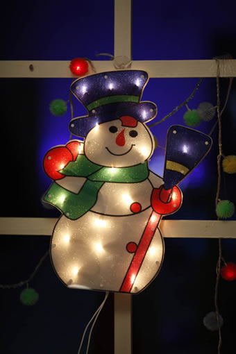 FY-60300 ieftin Crăciun om de zăpadă fereastră lampa bec