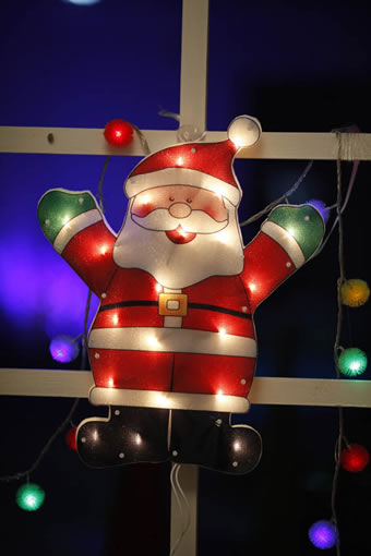 FY-60301 pas cher Père Noël fenêtre lampe à ampoule
