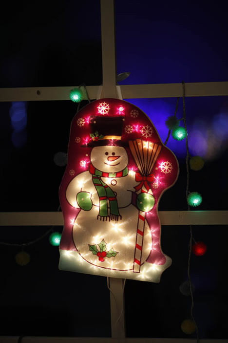 FY-60311 ieftin Crăciun om de zăpadă fereastră lampa bec