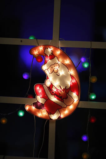 FY-60312 pas cher Père Noël fenêtre lampe à ampoule